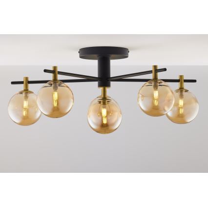 Jupiter 2033 - Loftlampe FIGARO 6xG9/10W/230V sort/guldfarvet/beige
