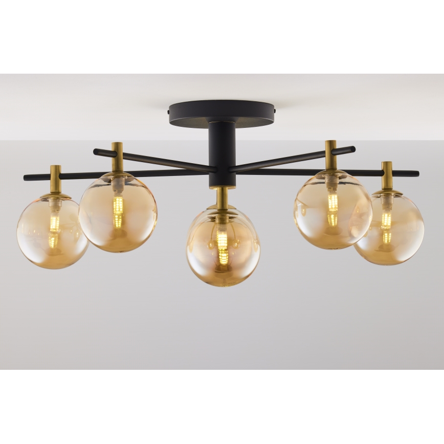 Jupiter 2033 - Loftlampe FIGARO 6xG9/10W/230V sort/guldfarvet/beige
