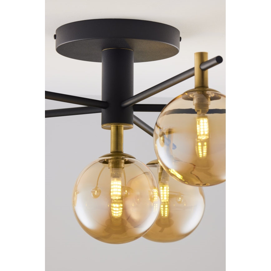 Jupiter 2033 - Loftlampe FIGARO 6xG9/10W/230V sort/guldfarvet/beige