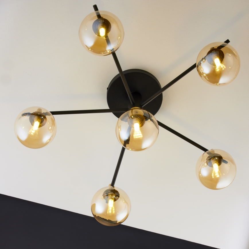 Jupiter 2033 - Loftlampe FIGARO 6xG9/10W/230V sort/guldfarvet/beige