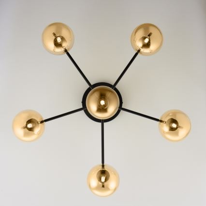 Jupiter 2033 - Loftlampe FIGARO 6xG9/10W/230V sort/guldfarvet/beige