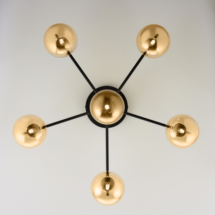 Jupiter 2033 - Loftlampe FIGARO 6xG9/10W/230V sort/guldfarvet/beige
