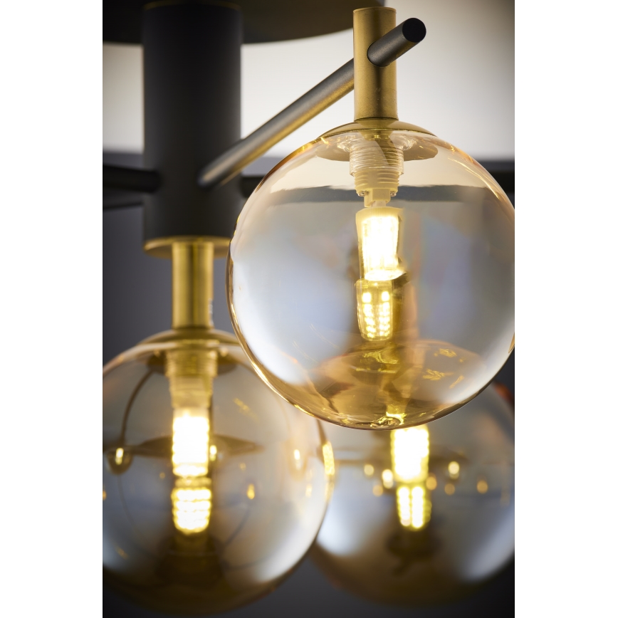 Jupiter 2033 - Loftlampe FIGARO 6xG9/10W/230V sort/guldfarvet/beige