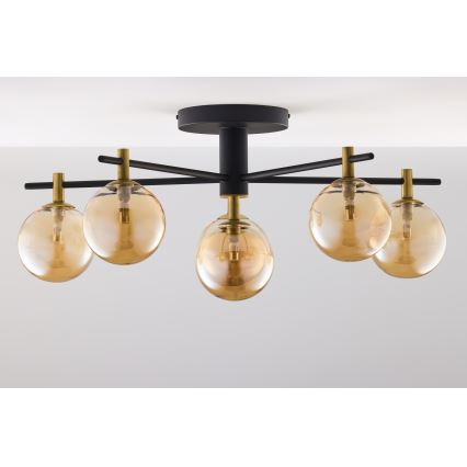 Jupiter 2033 - Loftlampe FIGARO 6xG9/10W/230V sort/guldfarvet/beige