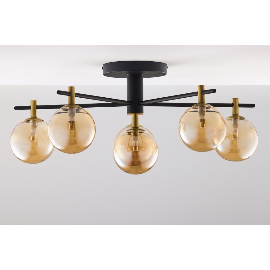Jupiter 2033 - Loftlampe FIGARO 6xG9/10W/230V sort/guldfarvet/beige