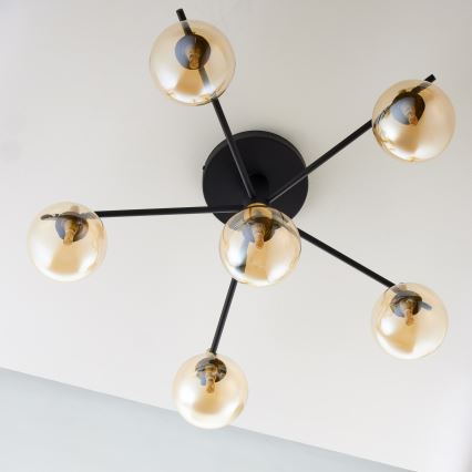 Jupiter 2033 - Loftlampe FIGARO 6xG9/10W/230V sort/guldfarvet/beige