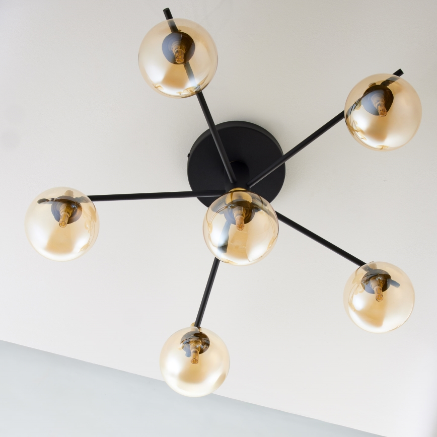 Jupiter 2033 - Loftlampe FIGARO 6xG9/10W/230V sort/guldfarvet/beige