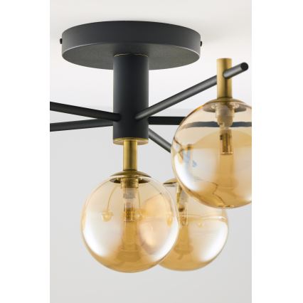 Jupiter 2033 - Loftlampe FIGARO 6xG9/10W/230V sort/guldfarvet/beige
