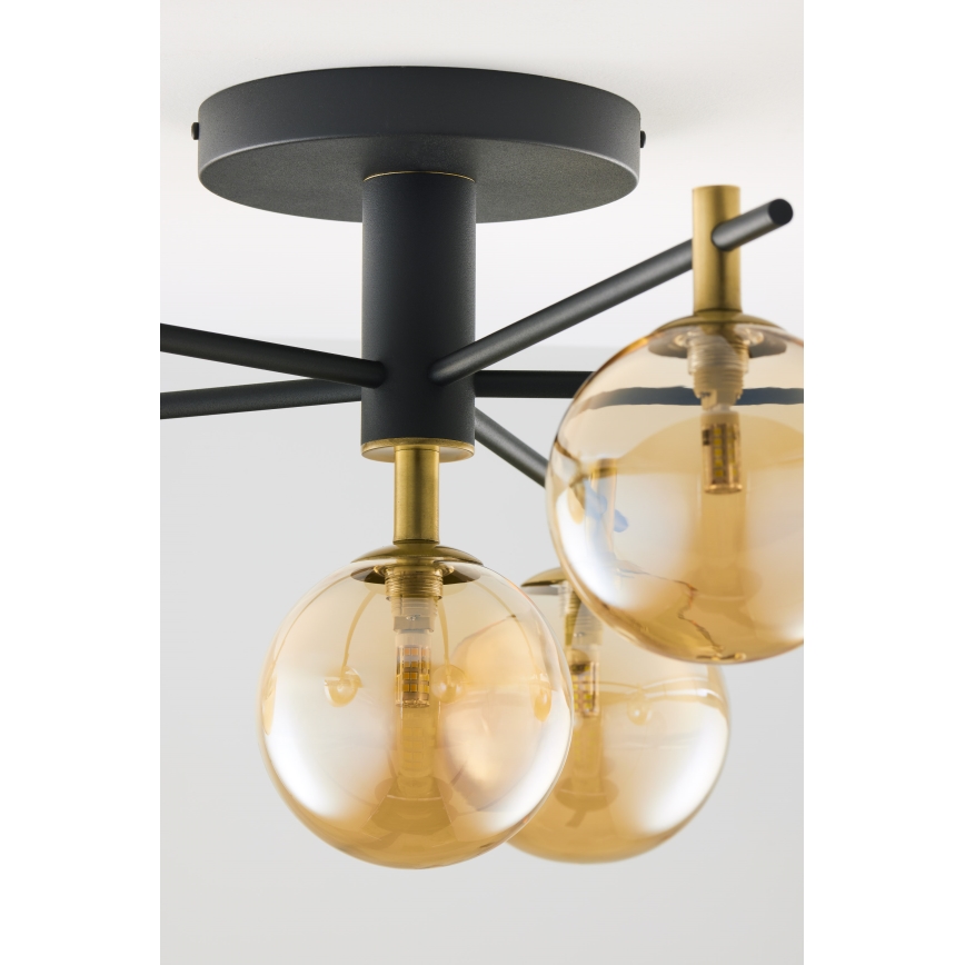 Jupiter 2033 - Loftlampe FIGARO 6xG9/10W/230V sort/guldfarvet/beige