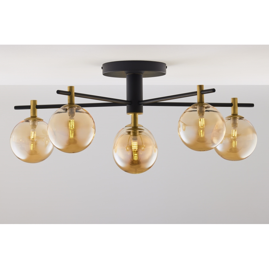 Jupiter 2033 - Loftlampe FIGARO 6xG9/10W/230V sort/guldfarvet/beige