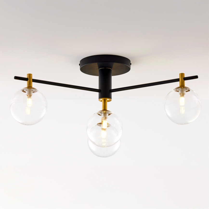Jupiter 2034 - Loftlampe FIGARO 4xG9/10W/230V sort/guldfarvet/beige/transparent