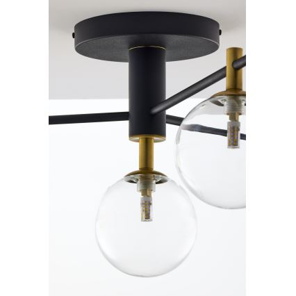 Jupiter 2034 - Loftlampe FIGARO 4xG9/10W/230V sort/guldfarvet/beige/transparent