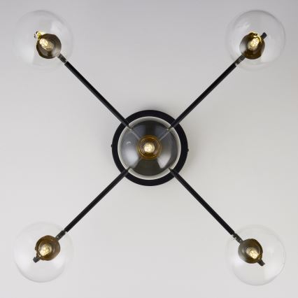 Jupiter 2035 - Loftlampe FIGARO 5xG9/10W/230V sort/guldfarvet/beige/transparent