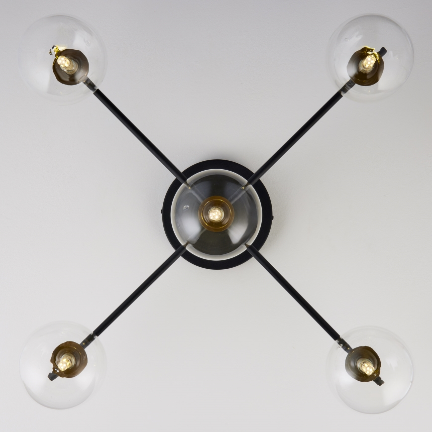 Jupiter 2035 - Loftlampe FIGARO 5xG9/10W/230V sort/guldfarvet/beige/transparent