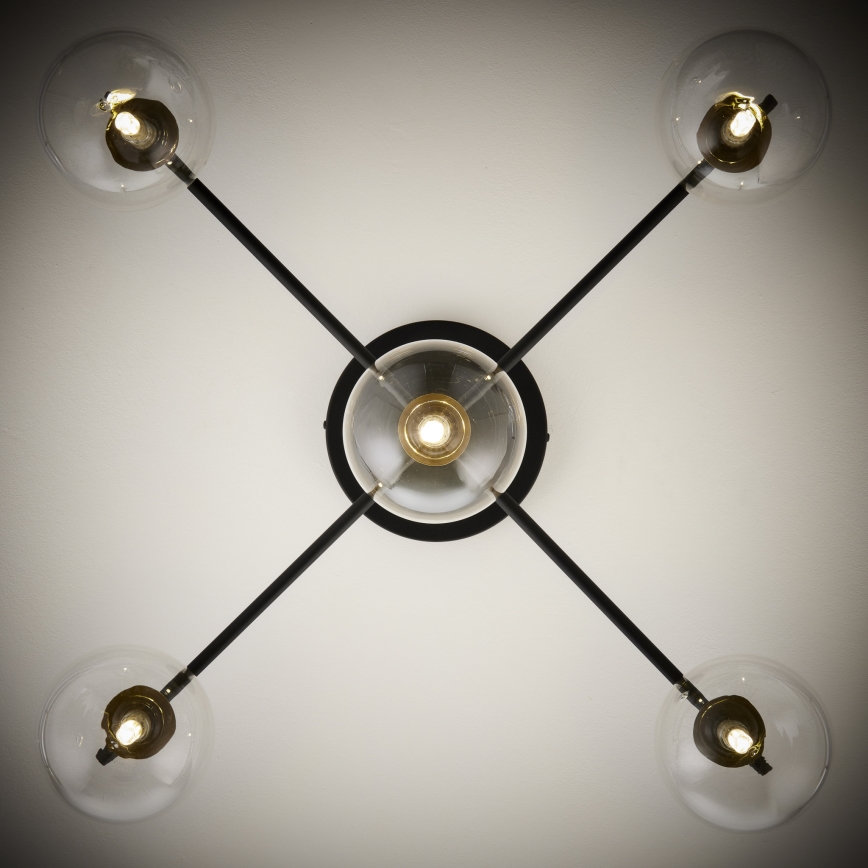Jupiter 2035 - Loftlampe FIGARO 5xG9/10W/230V sort/guldfarvet/beige/transparent