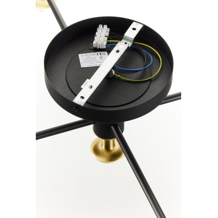 Jupiter 2035 - Loftlampe FIGARO 5xG9/10W/230V sort/guldfarvet/beige/transparent