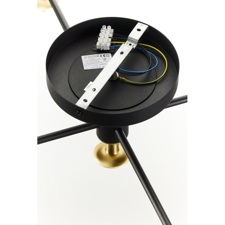 Jupiter 2035 - Loftlampe FIGARO 5xG9/10W/230V sort/guldfarvet/beige/transparent
