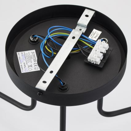 Jupiter 2039 - Pendellampe BURANO 3xG9/10W/230V sort/guldfarvet/transparent