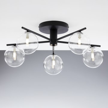 Jupiter 2046 - Loftlampe PRATO 5xG9/10W/230V sort/transparent