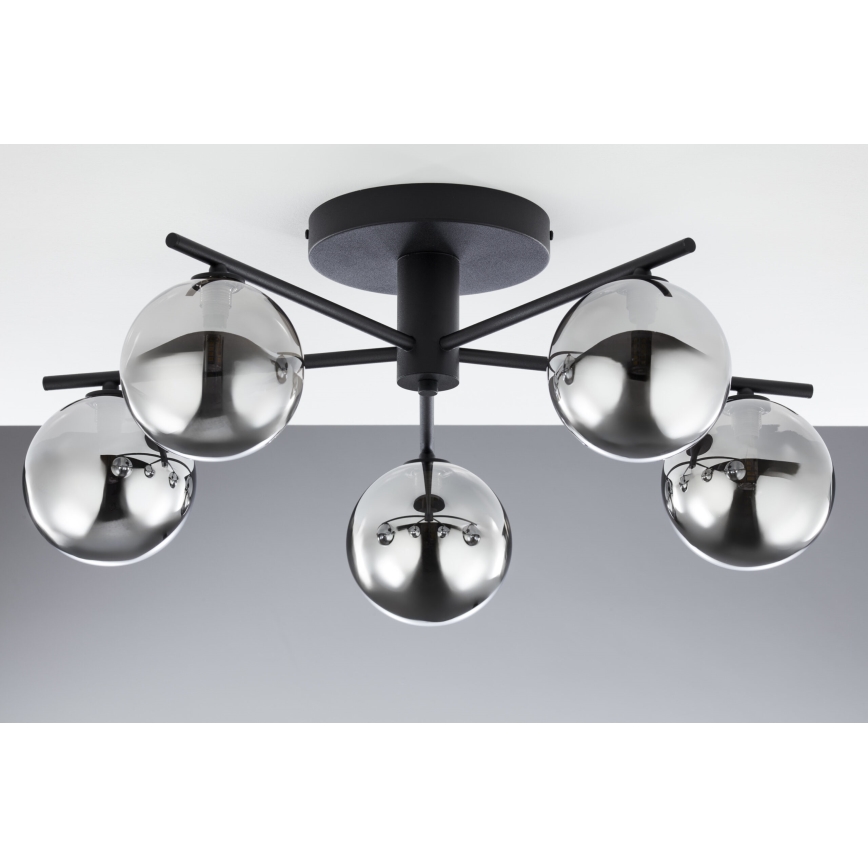 Jupiter 2048 - Overflademonteret loftlampe PRATO 5xG9/14W/230V sort/røggrå