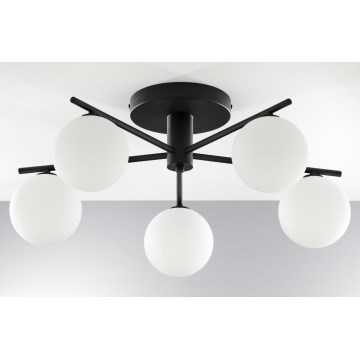 Jupiter 2049 - Overflademonteret lysekrone PRATO 5xG9/14W/230V sort/hvid