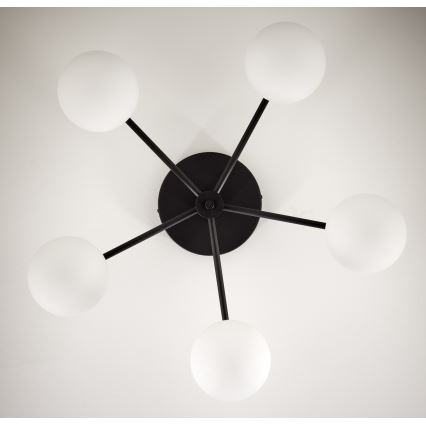 Jupiter 2049 - Overflademonteret lysekrone PRATO 5xG9/14W/230V sort/hvid