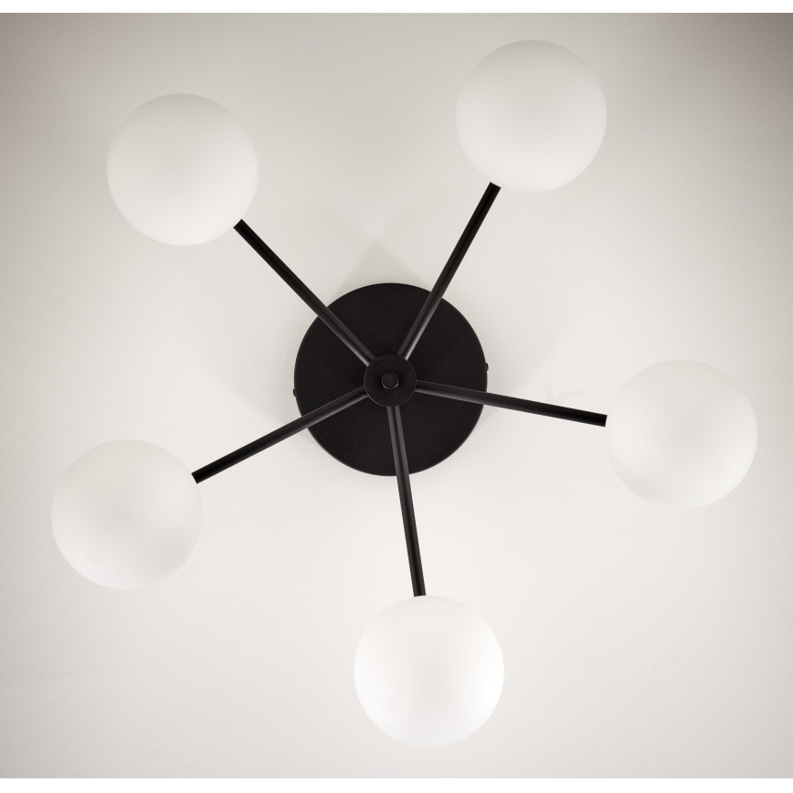 Jupiter 2049 - Overflademonteret lysekrone PRATO 5xG9/14W/230V sort/hvid