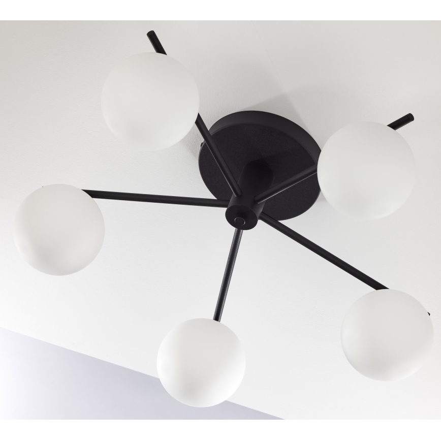 Jupiter 2049 - Overflademonteret lysekrone PRATO 5xG9/14W/230V sort/hvid