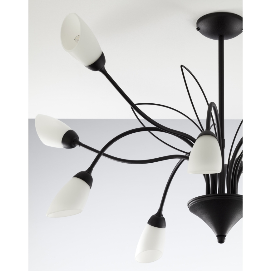 Jupiter 2056 - Loftlampe på stang GLORIOSA 10xG9/14W/230V sort