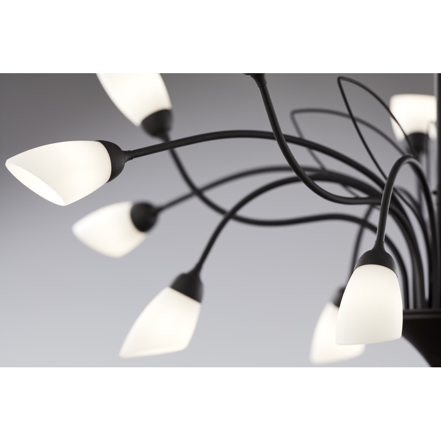 Jupiter 2057 - Lysekrone med kæde GLORIOSA 15xG9/14W/230V sort