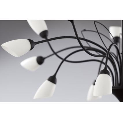 Jupiter 2057 - Lysekrone med kæde GLORIOSA 15xG9/14W/230V sort