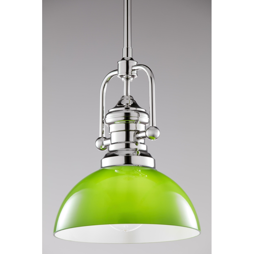 Jupiter 2071 - Stangpendel PLATINO 1xE27/15W/230V grøn/blank krom