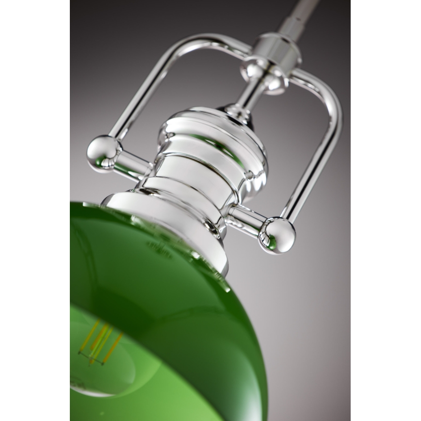 Jupiter 2071 - Stangpendel PLATINO 1xE27/15W/230V grøn/blank krom