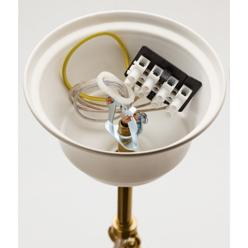 Jupiter 2084 - Lysekrone SAMBA med kæde 5xE27/15W/230V hvid/guld