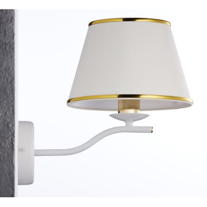 Jupiter 2086 - Væglampe SAMBA 1xE27/15W/230V hvid/guld