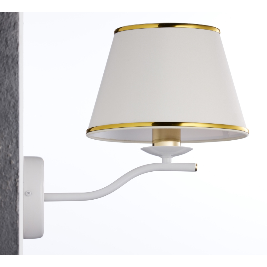 Jupiter 2086 - Væglampe SAMBA 1xE27/15W/230V hvid/guld