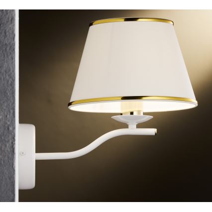 Jupiter 2086 - Væglampe SAMBA 1xE27/15W/230V hvid/guld