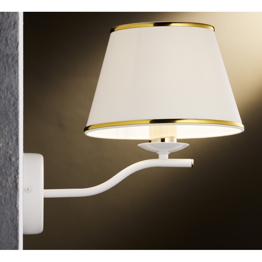 Jupiter 2086 - Væglampe SAMBA 1xE27/15W/230V hvid/guld
