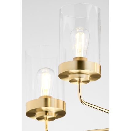 Jupiter 2087 - Lysekrone på stang RAMIREZ 3xE27/15W/230V guld/sort