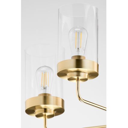 Jupiter 2087 - Lysekrone på stang RAMIREZ 3xE27/15W/230V guld/sort