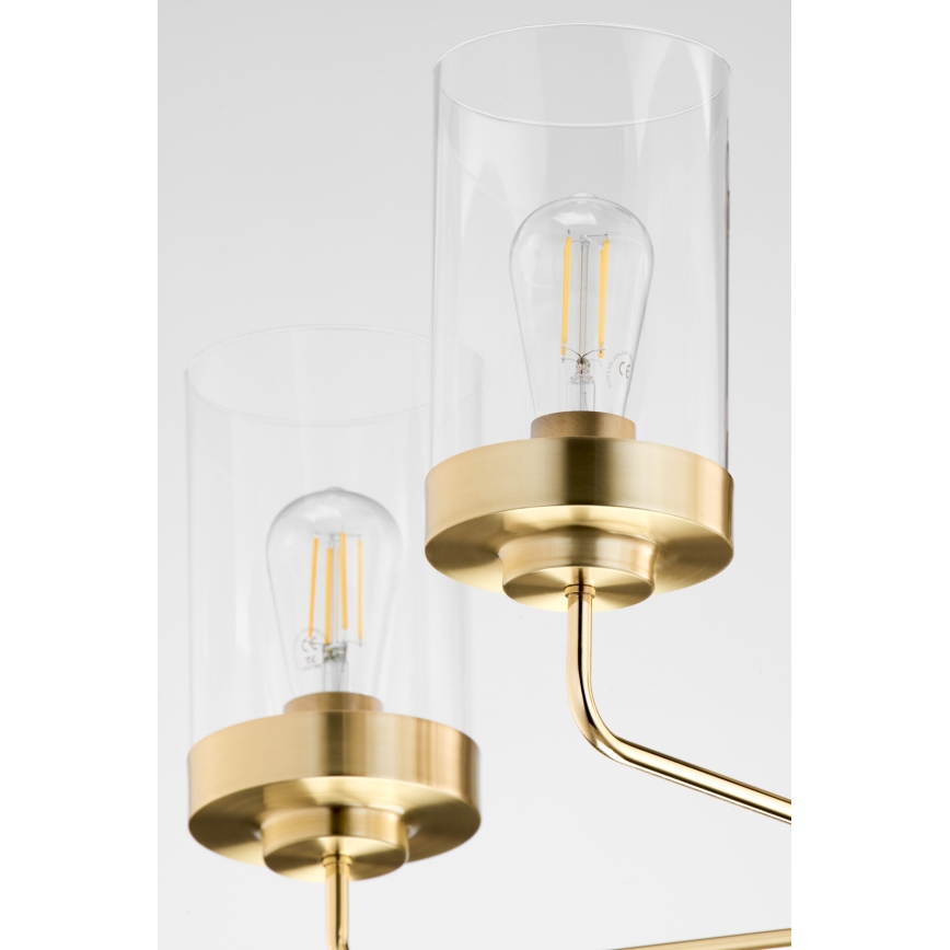 Jupiter 2088 - Pendellampe på stang RAMIREZ 5xE27/15W/230V guld/sort