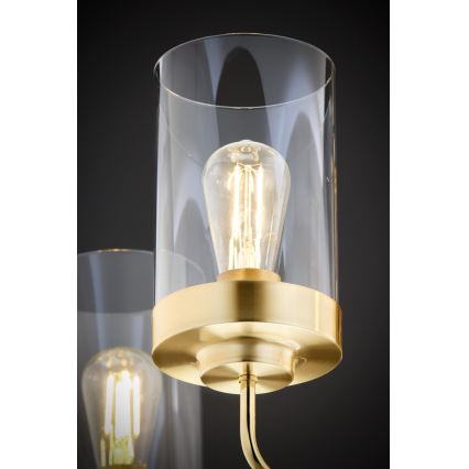 Jupiter 2088 - Pendellampe på stang RAMIREZ 5xE27/15W/230V guld/sort