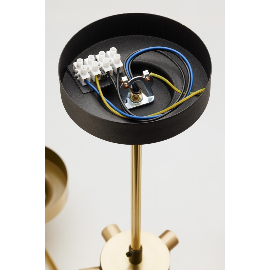 Jupiter 2088 - Pendellampe på stang RAMIREZ 5xE27/15W/230V guld/sort