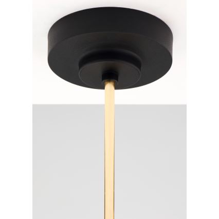 Jupiter 2089 - Lysekrone på stang RAMIREZ 6xE27/15W/230V guld/sort