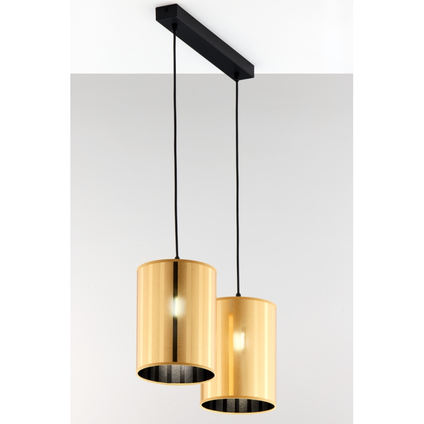 Jupiter 2091 - Pendel på ledning CORTINA 2xE27/15W/230V guld/sort