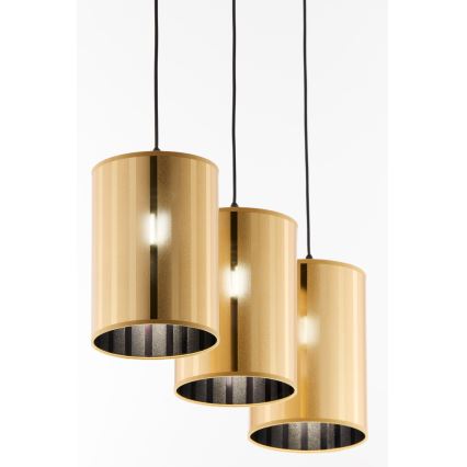 Jupiter 2092 - CORTINA pendel med wireophæng 3xE27/15W/230V guld/sort