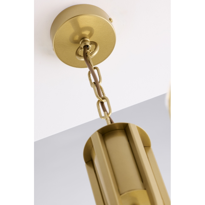 Jupiter 2095 - Lysekrone med kædeophæng ARTHUR 6xE27/15W/230V blå/guld