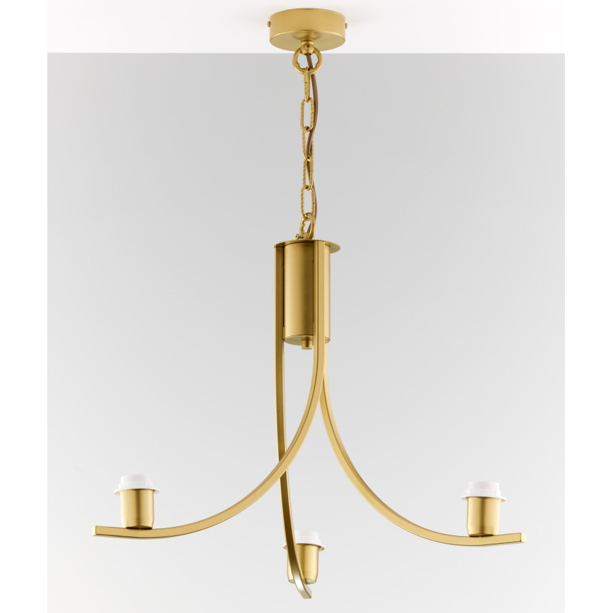 Jupiter 2096 - Kædeophængt lysekrone ARTHUR 3xE27/15W/230V hvid/guld/marmorfinish