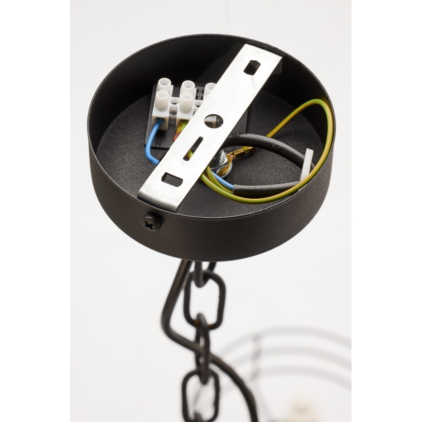 Jupiter 2102 - Kædeophængt lysekrone ARTHUR 6xE27/15W/230V blå/sort