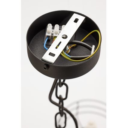 Jupiter 2105 - Lysekrone med kæde ARTHUR 6xE27/15W/230V hvid/sort/marmorfinish